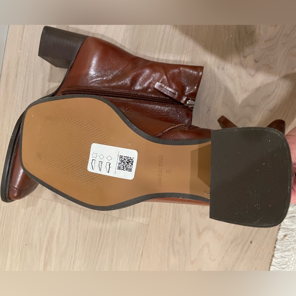 Asos Women’s Leather Boots Made in Spain Square Toe Sz 6 UK - Picture 5 of 5